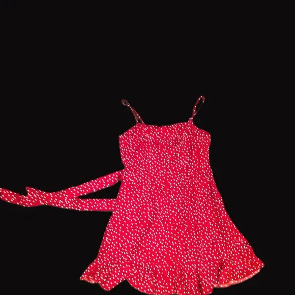 Princess Polly Caesura Mini Dress Size 10 in Red Polka Dot - Picture 2 of 4